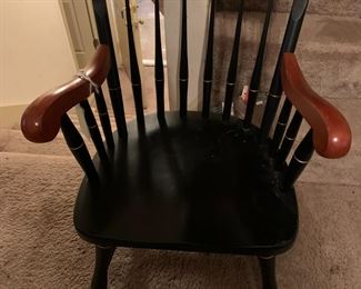 #161	black wood Huntsville city school Ima M. Jenkins chair 	 $150.00 			
