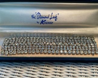 the "Diamond Look" by "Kramer" --Vintage 7-Row Rhinestone? Bracelet