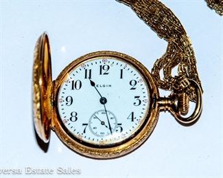 ELGIN POCKET WATCH - 14K GOLD CASE