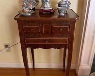 Louis XV style Rosewood Veneered Sewing Table. Late 19th century.