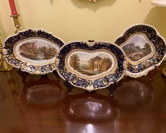 Three Bloor Derby Sweetmeat Dishes.
Early 19th century.