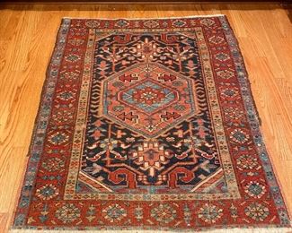 Hand knotted Persian Heriz rug.
3’3”X4’