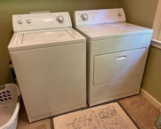 Whirlpool 6 cycle 3 speed washer.
Whirlpool 5 cycle 3 temperature dryer.