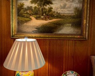 19th century oil on canvas English landscape signed E.Horton in gilt frame.