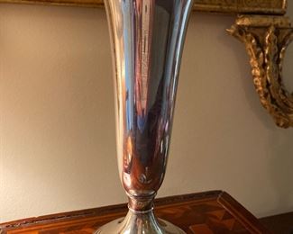 Sterling Trumpet vase with weighted base.
9” high.