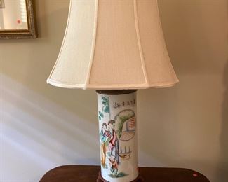 Late 19th century Chinese porcelain hat stand lamp.