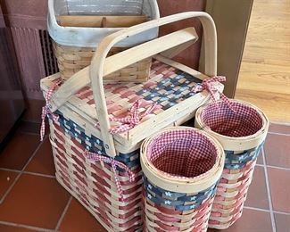 Picnic basket and Longaberger basket 