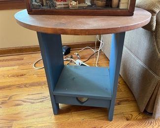 Wood round side table