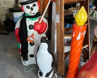 Snowman, penguin and candle blowmolds