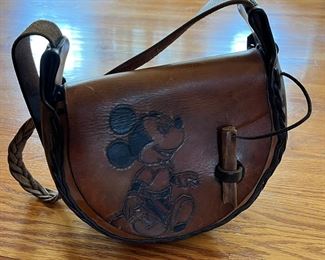 Vintage leather Mickey Mouse purse