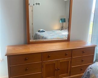 Matching dresser with mirror