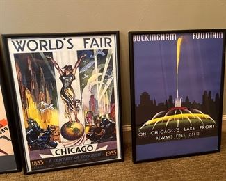 Framed Chicago wall decor.....