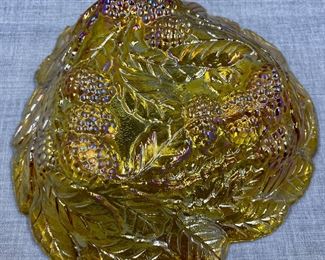 Indiana Glass Loganberry Triangle Pressed Glass Bowl