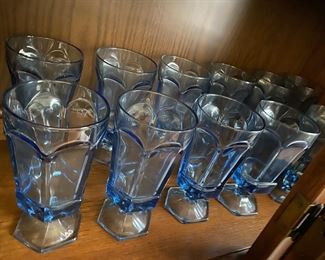 Fosteria Blue Tea Glasses