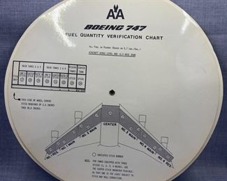 American Airlines Boeing 747 Fuel Quantity Verification Chart