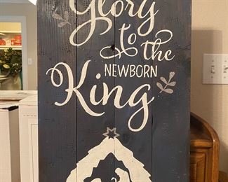 Glory to the Newborn King Tall Nativity Sign