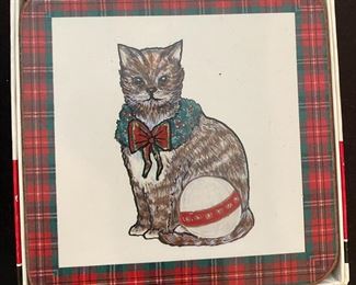 Pimpernel Holiday Cat Ceramic Coasters