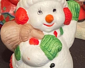Snowman Ceramic Holiday Ornament