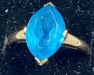 Topaz and 10K Gold Band Solitare Ring