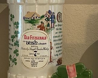 Old Fitzgerald Irish Charm Porcelain Whiskey Bottle