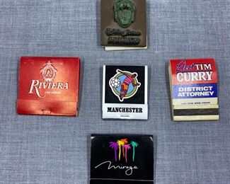 Sample of Vintage Matchbooks including Mirage and Riviera Casinos, Manchester Play Boy Club