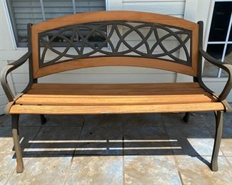 Iron and Wooden Garden Bench