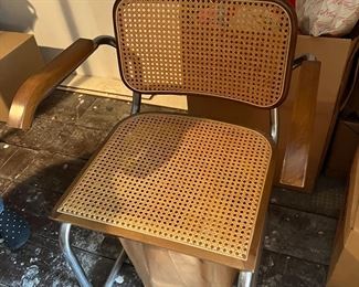 Vintage chrome and cane chair