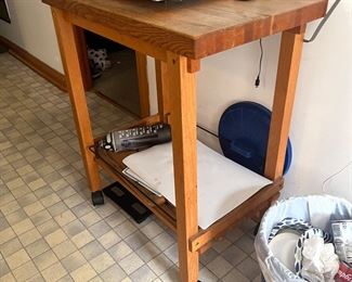 Handcrafted cutting board or microwave cart