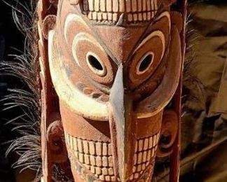 Tall African/ Oceanic Standing Mask Figure