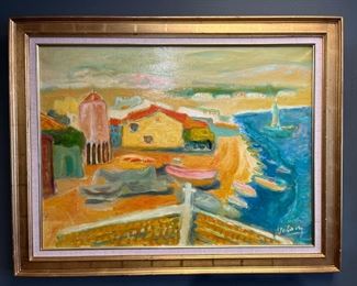 Jean Volang (1921-2005, Lo Vang) “Puerta de la Selva, Spain” Oil on Canvas 