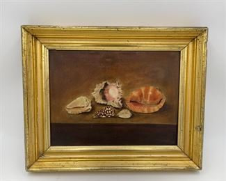19th c. Oil on Canvas of Seashells