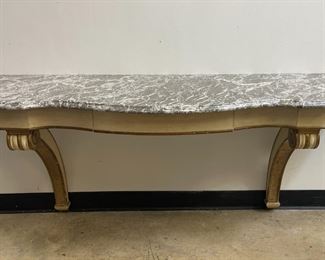 Marble Top Wall-Mount Console with Drawer