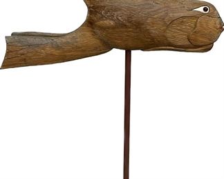 Loder Lampela (1940-2002, Amesville, OH) Large Folk Art Fish on Iron Stand