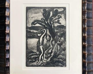 Georges Rouault (1881-1958, French) “Paysage au Palmier” Etching with Aquatint, 1928