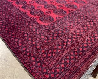 Turkman Ersari Tribal Rug in Red (9’ X 12’)