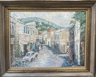 Helen “Lenny” Copeland (1930-2019) Oil on Canvas Street Scene