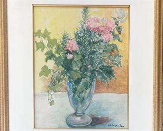 Anna Schilling Schreiber (b. 1877) Floral Still Life Watercolor