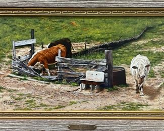Joe F. Howard (Contemporary) “When the Cows Come Home” Oil on Canvas