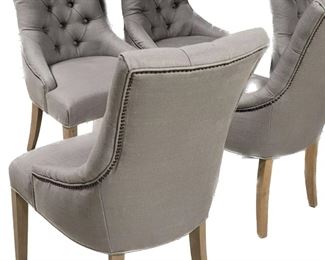 Set of 6 RH Martine Tufted Fabric Dining Chairs