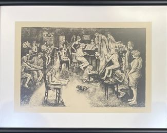 Peggy (Margaret) Bacon (1895-1987, American) “The Chosen Few” 1972 Lithograph