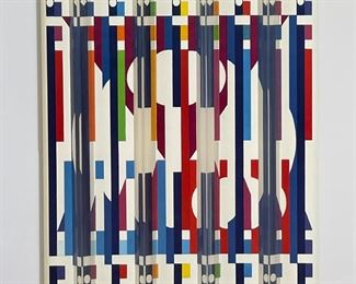Yaacov Agam (b. 1928, New York/ Israel) Campus Dedication Print in Custom Frame