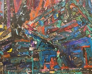 Dorthea “Dottie” Lipetz (1923-2017) Mixed Media Abstract on Canvas