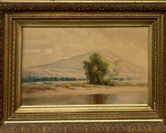 William Bruce (1861-1911, New York) Gouache on Board in Period Frame