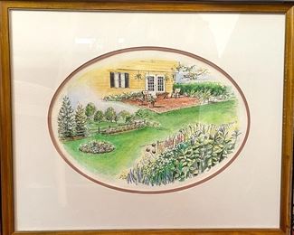 Betsy DeFusco (Contemporary) Backyard & Garden Watercolor