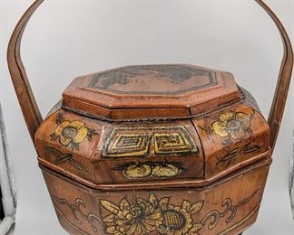 Chinese Hand Painted Wedding Basket