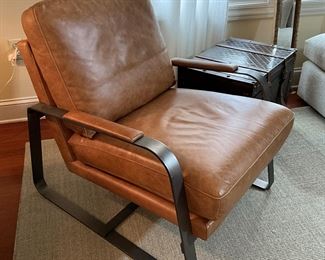 Kuka Leather & Iron lounge chair-$700