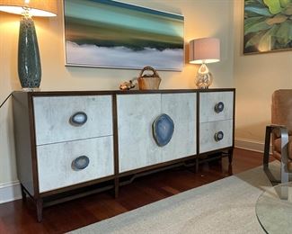 John Richard geode slab handles Sideboard/Credenza (New Cost $10,000)-$4,800