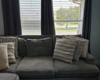 Gray L shaped sectional couch