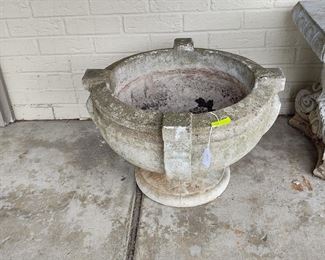 Large cement garden urn