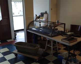 Curved glass showcase